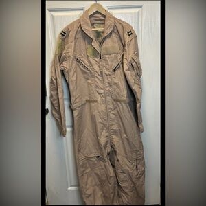 Authentic US Military Flyers Desert Tan Flight Suit CWU-27/P NOMEX size 44L Nice